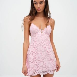 For Love And Lemons Pink Lace Dress Creamsicle Slip Dress Victoria Secret Rose
